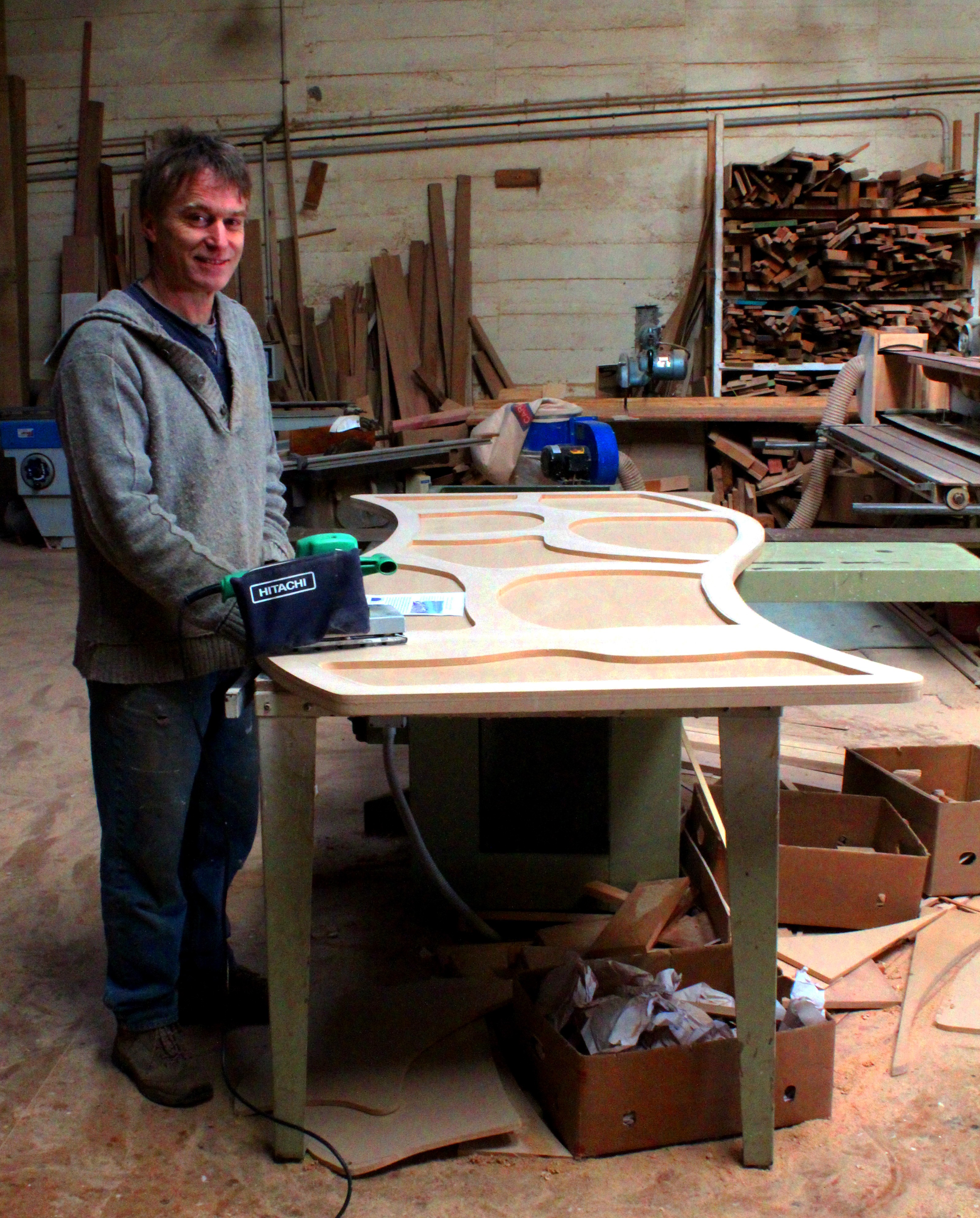 Mercy Mission:  Steve Bowkett is busy in his workshop at Artesano in Fitzroy, New Plymouth as he saves for his next mission back to Tacloban City. Photo: By Sharyn Smart 