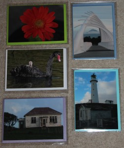 SET 5 - Gerbera - Signet and swan - Deserted House - TeRewarewa Bridge with Mt Egmont / Taranaki, Waiwakaiho, New Plymouth - Cape Egmont Lighthouse, Taranaki