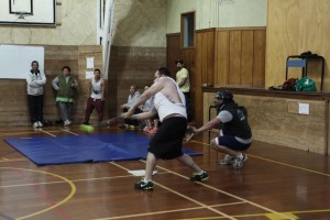 The ball seems to hover as the batsman swings.